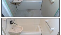 名東区のアパート｜クリーニングだけでは物足りない浴室を再生塗装｜FLAT758リノベ工法